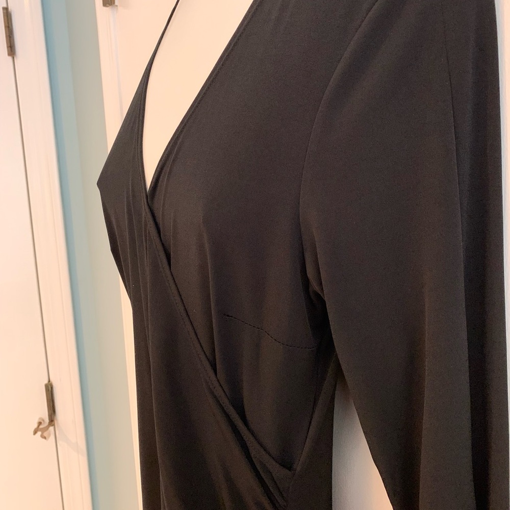 AGB Classic Black Faux Wrap Dress